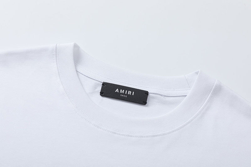 AMIRI Crystal Embellished Champagne Logo T-Shirts
