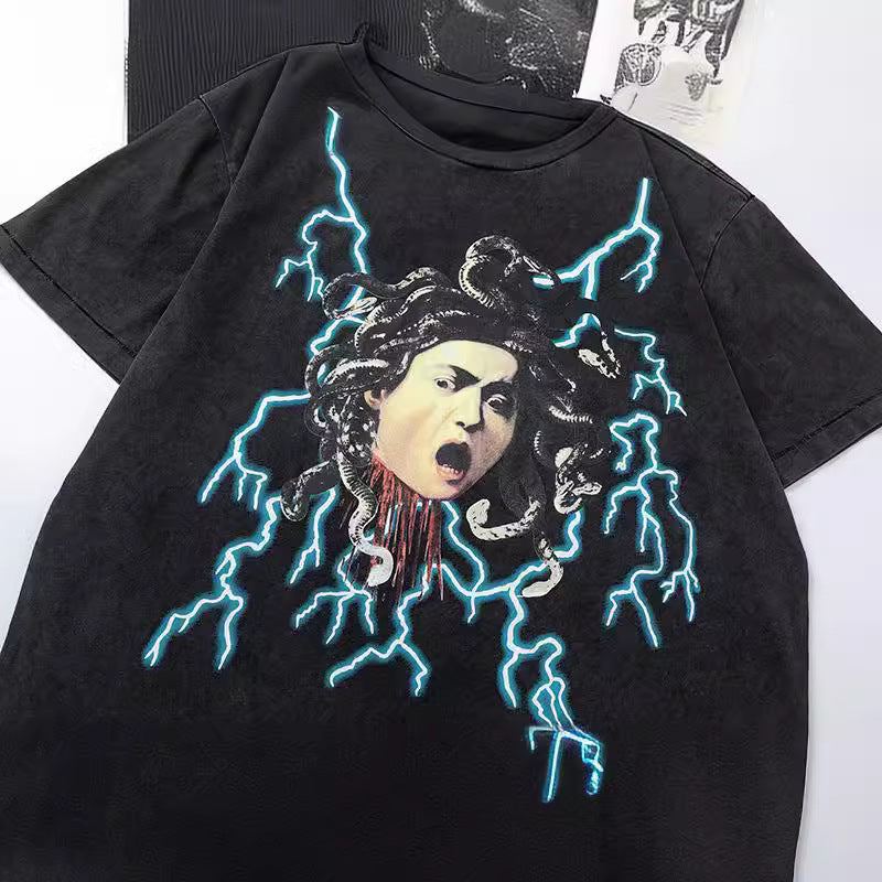 SAINT MICHAEL + TEFLON DISCO Distressed Printed Cotton-Jersey T-Shirt