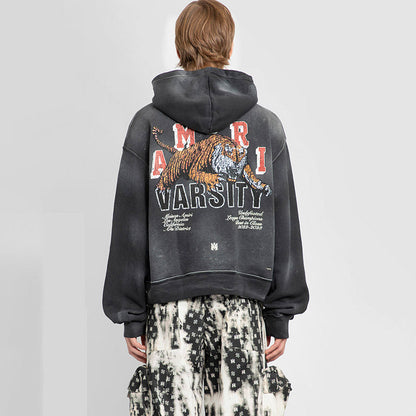 AMIRI Distressed Logo-Print Cotton-Jersey Hoodie