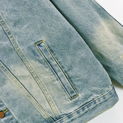Palm Angels Graffiti Print Denim Jacket