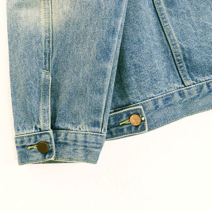 Palm Angels Men's Light Blue Logo Patches Denim Jacket