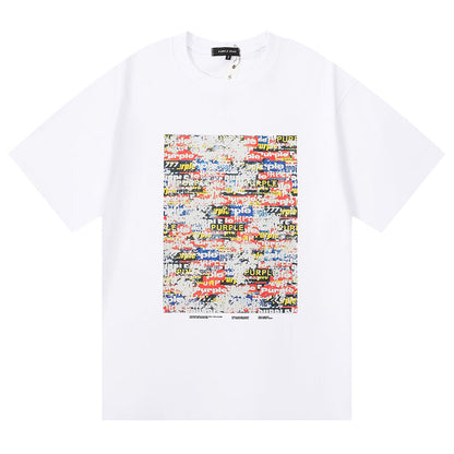 Purple Brand Pattern Print T-Shirt