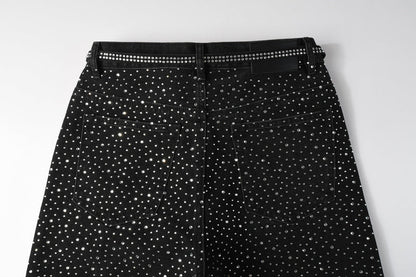 Purple Brand Crystal Diamond Denim Shorts #5095