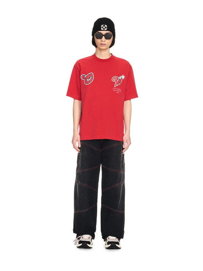 OFF WHITE Scorpio Skate Cotton Graphic T-Shirt