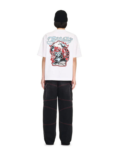 OFF WHITE Scorpio Skate Cotton Graphic T-Shirt