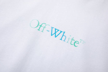 OFF WHITE Blue Arrow logo back T-Shirts
