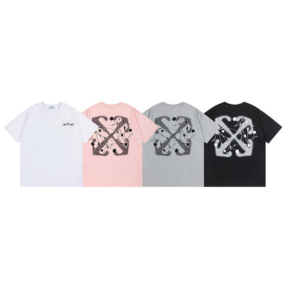 OFF WHITE logo-print Pink T-shirt