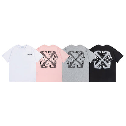 OFF WHITE logo-print Pink T-shirt