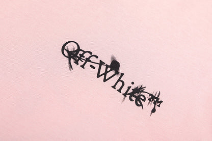 OFF WHITE logo-print Pink T-shirt