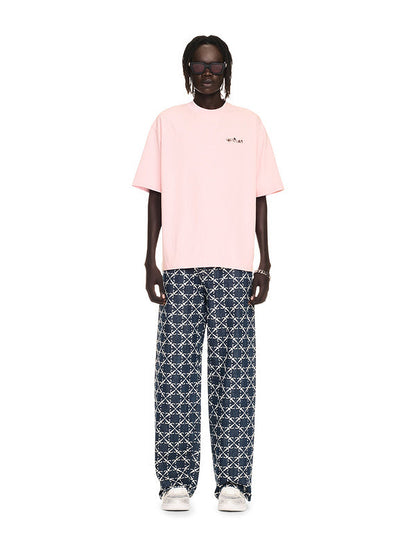 OFF WHITE logo-print Pink T-shirt