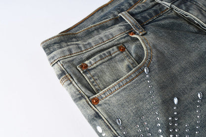 Purple Brand Crystal Diamond Jeans #9122