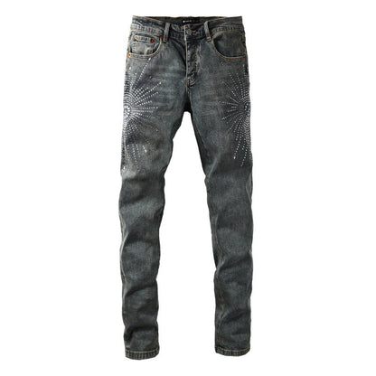 Purple Brand Crystal Diamond Jeans #9122
