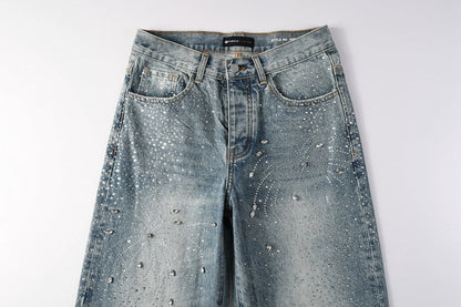 Purple Brand Crystal Diamond Jeans #9133