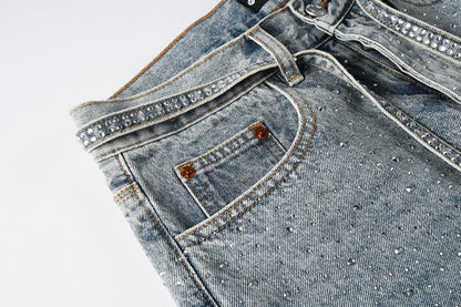 Purple Brand Crystal Diamond Jeans #9129