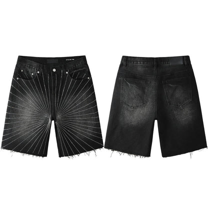 Purple Brand Crystal Diamond Denim Shorts #5104