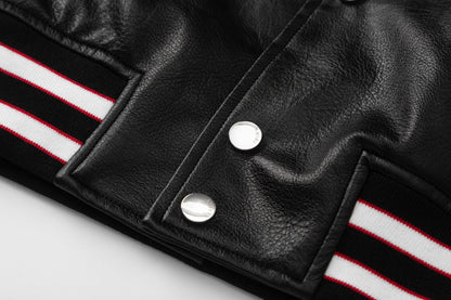 AMlRl Club Leather Varsity Jacket