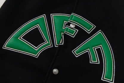 OFF WHITE Croco Lea Wool Varsity Jacket