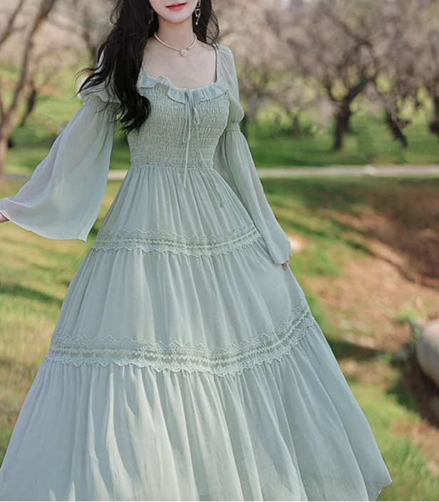 Sakura Matcha Fairycore Dress