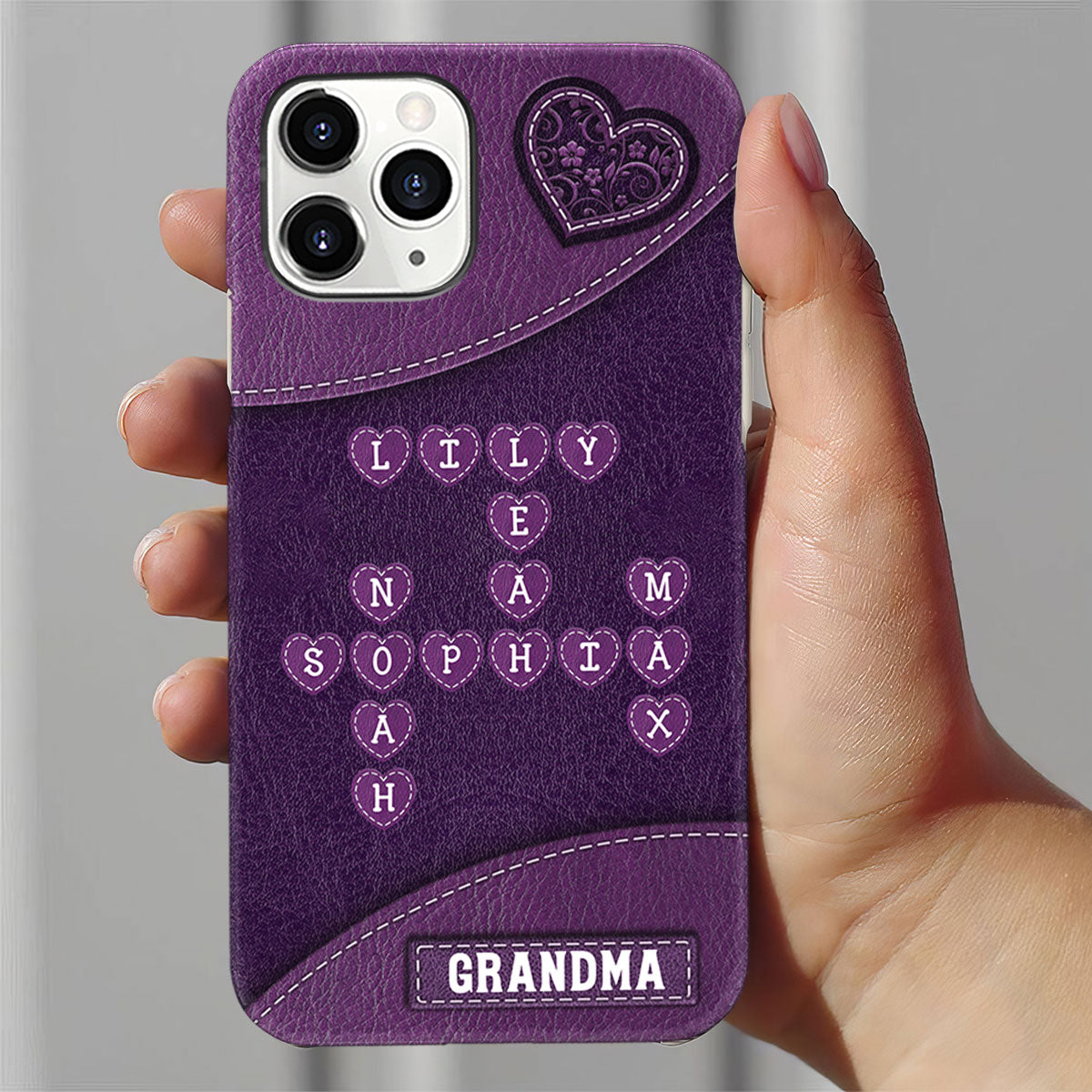 Grandma Mom Kids Names In Crossword Puzzle Personalized Phone Case