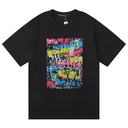 Purple Brand Pattern Print T-Shirt