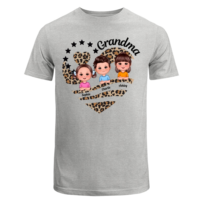 Grandma Mom Leopard Heart Doll Kids Personalized Shirt