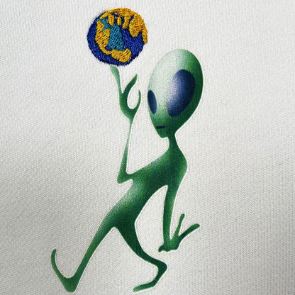 OFF-WHITE Alien embroidery earth pattern Hoodies