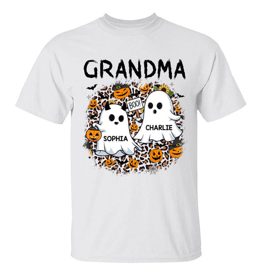 Grandma Mom Leopard Boo Kids Personalized Shirt