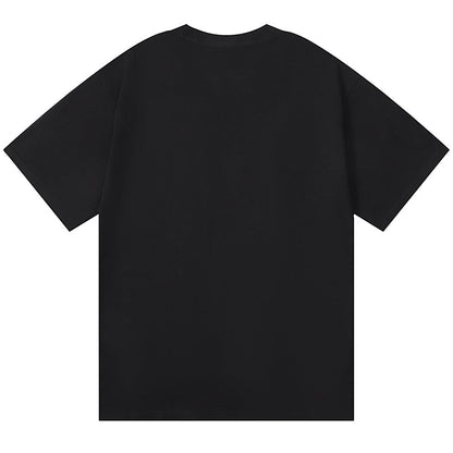 Purple Brand Logo Pattern Print T-Shirt