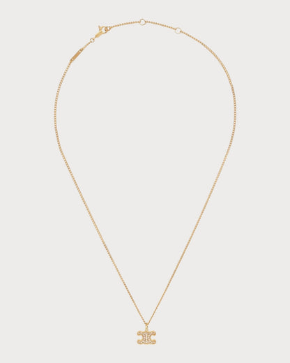 CELINE Triomphe Rhinestone Necklace Brass(2 Colors)
