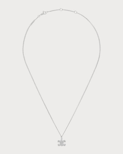CELINE Triomphe Rhinestone Necklace Brass(2 Colors)