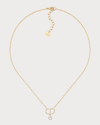 CHRISTIAN DIOR Petit CD Necklace Gold-Finish Metal(2 Colors)