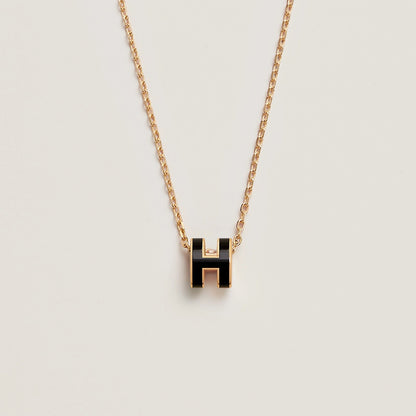 HERMES Gold Pop H Necklace Metal(Mini/Many)