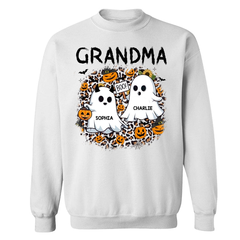 Grandma Mom Leopard Boo Kids Personalized Shirt