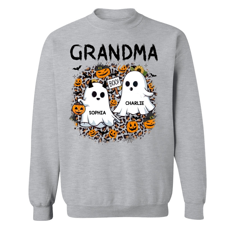 Grandma Mom Leopard Boo Kids Personalized Shirt