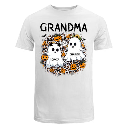 Grandma Mom Leopard Boo Kids Personalized Shirt