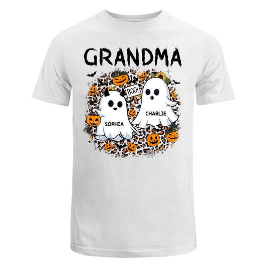 Grandma Mom Leopard Boo Kids Personalized Shirt