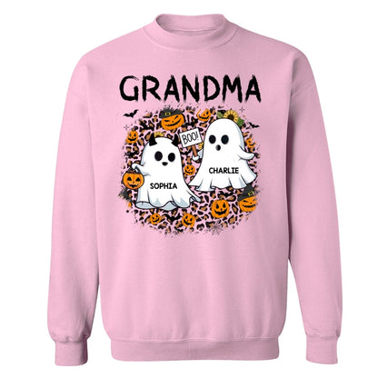 Grandma Mom Leopard Boo Kids Personalized Shirt