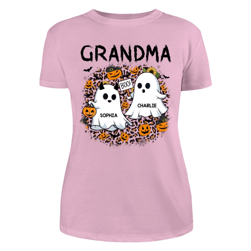 Grandma Mom Leopard Boo Kids Personalized Shirt