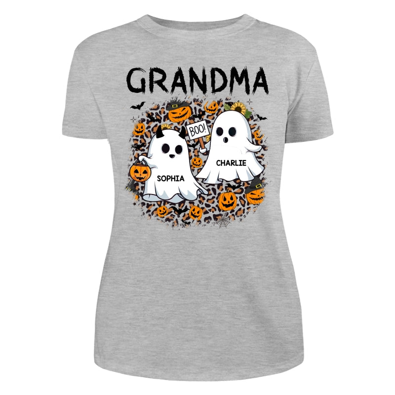 Grandma Mom Leopard Boo Kids Personalized Shirt