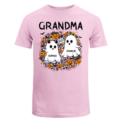 Grandma Mom Leopard Boo Kids Personalized Shirt