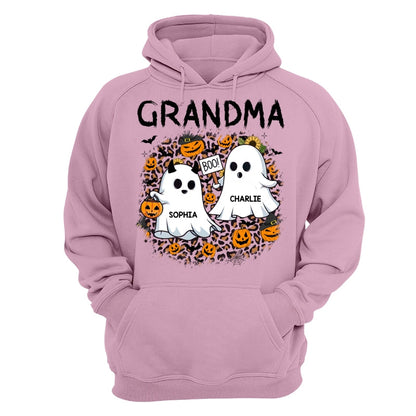 Grandma Mom Leopard Boo Kids Personalized Shirt