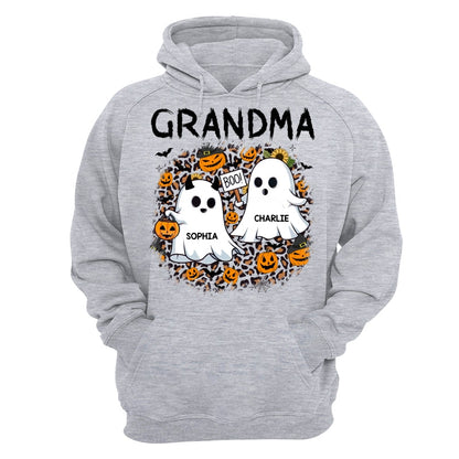 Grandma Mom Leopard Boo Kids Personalized Shirt