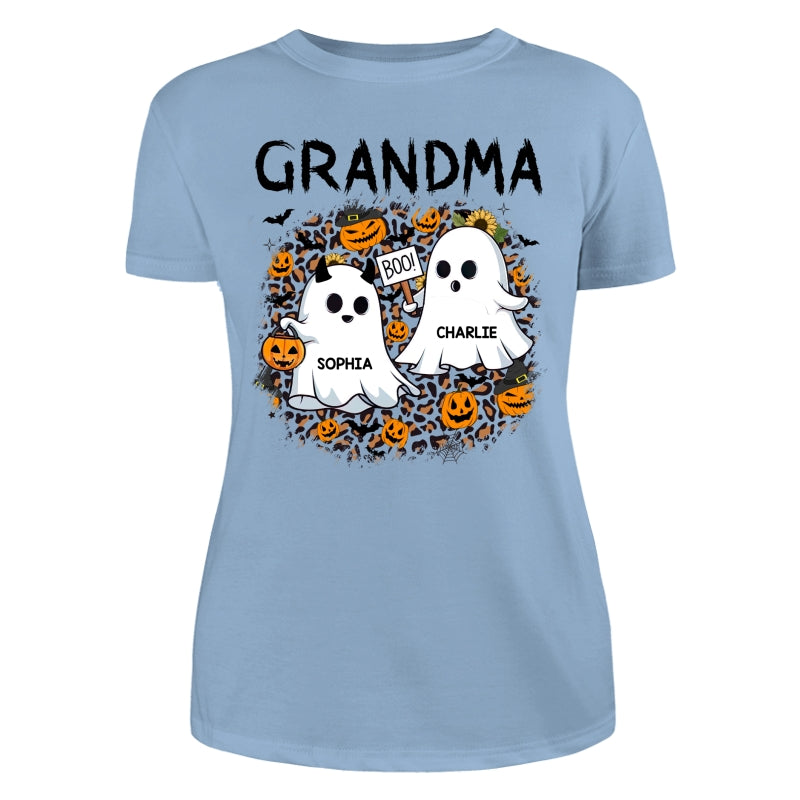 Grandma Mom Leopard Boo Kids Personalized Shirt