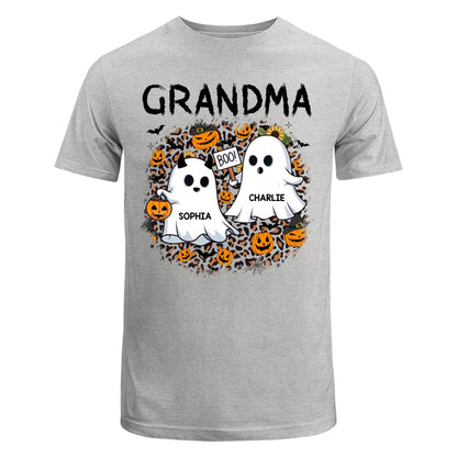 Grandma Mom Leopard Boo Kids Personalized Shirt