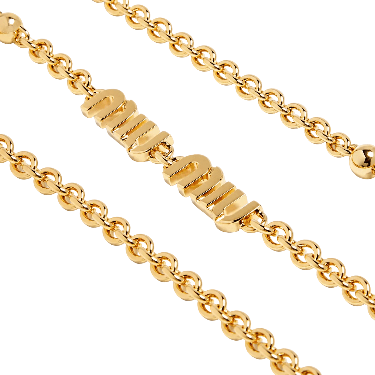 Miu Miu Logo Metal necklace Gold