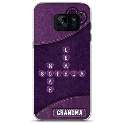 Grandma Mom Kids Names In Crossword Puzzle Personalized Phone Case